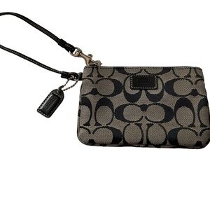 Coach “C” wristlet black and taupe